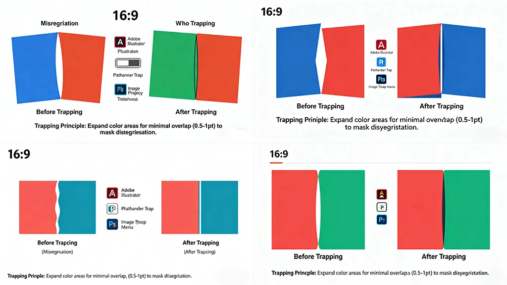 Methoden der Trapping (Überdruckkompensation) in der Druckvorstufe mit Bild- und Grafiksoftware