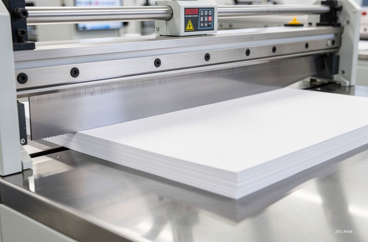 Präzises Papierschneiden in einer modernen Druckerei
