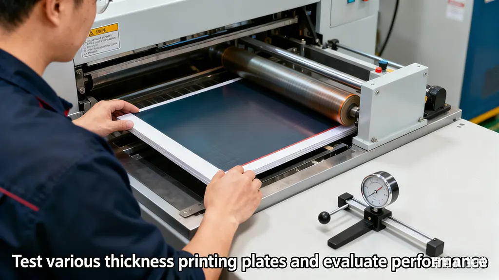 Test various thickness printing plates and evaluate performance
